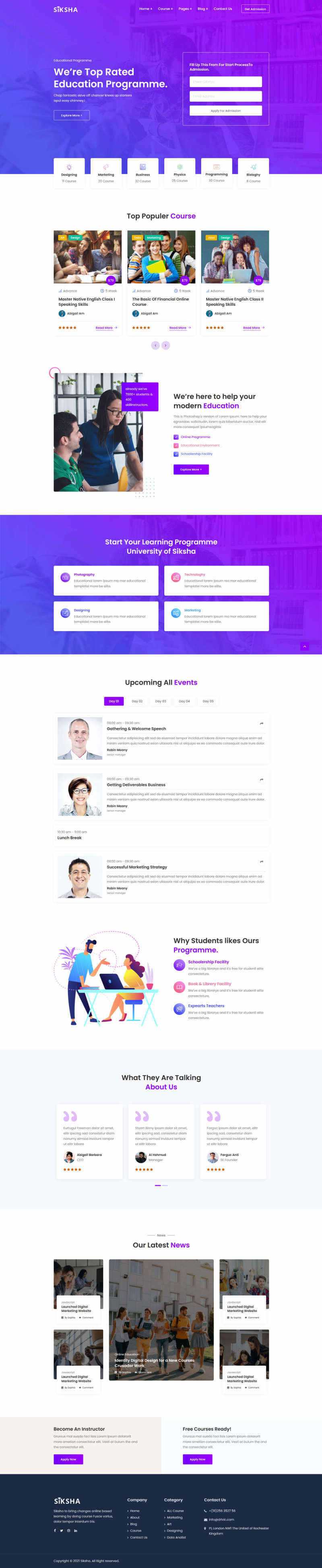 在线课程教育服务机构html模板 - 小辰精品|源码站™