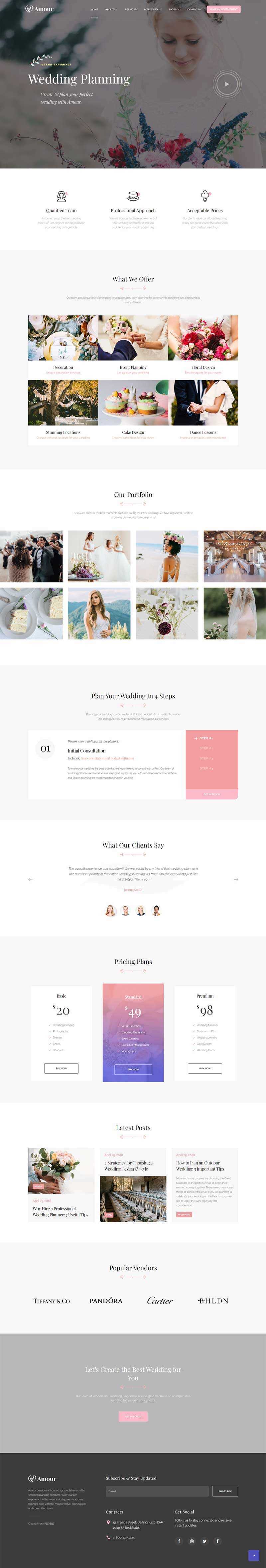 粉色简约的婚庆婚礼策划网站html模板 - 小辰精品|源码站™