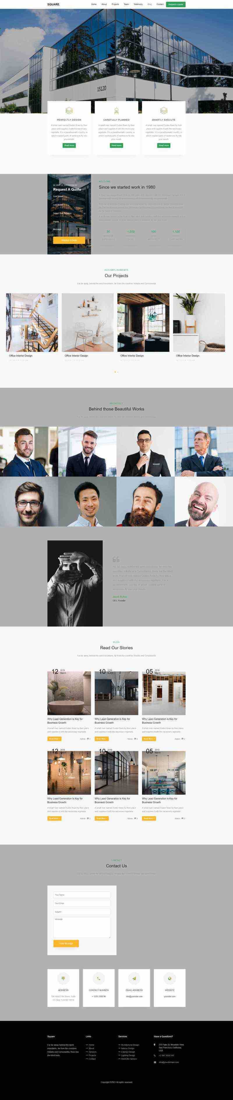 响应式室内装修设计网站html模板 - 小辰精品|源码站™