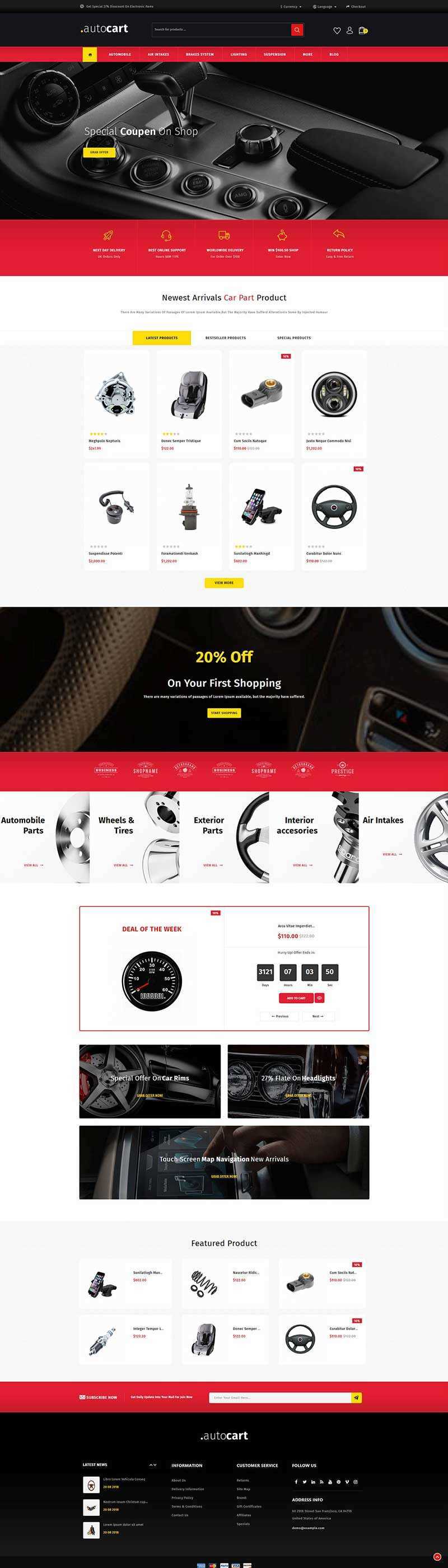 高端大气的汽车零件电商网站html模板 - 小辰精品|源码站™