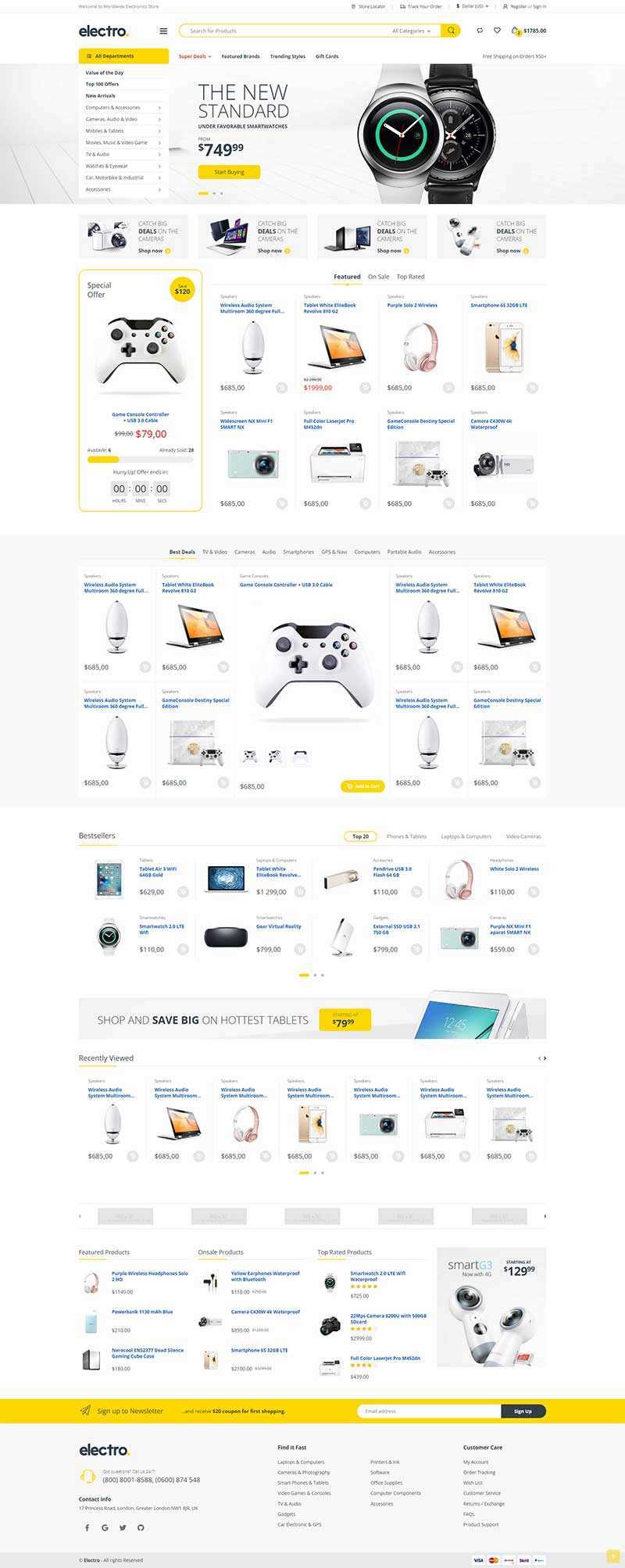 简洁明亮的综合型电子商城html模板 - 小辰精品|源码站™