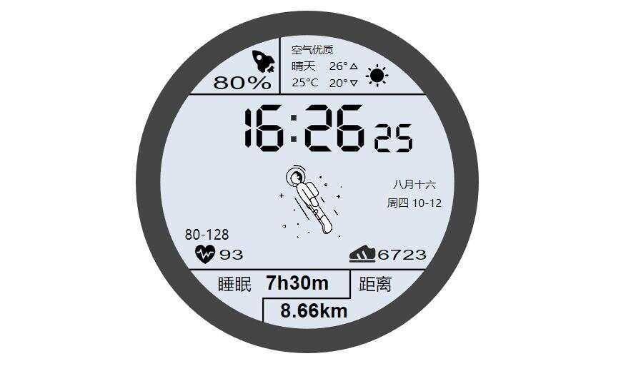 华为太空人表盘GT2HTML源码 - 小辰精品|源码站™