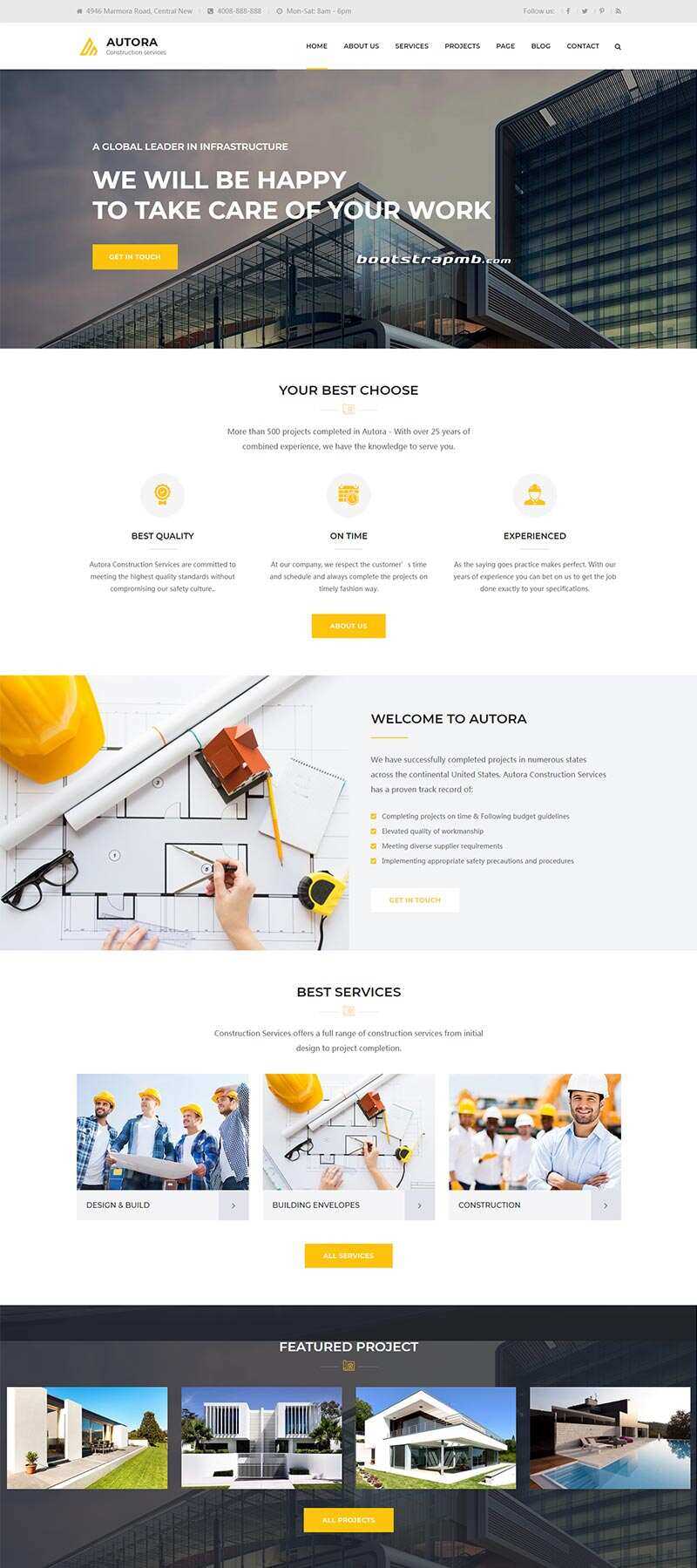 Bootstrap响应式的房地产建筑企业网站HTML模板 - 小辰精品|源码站™