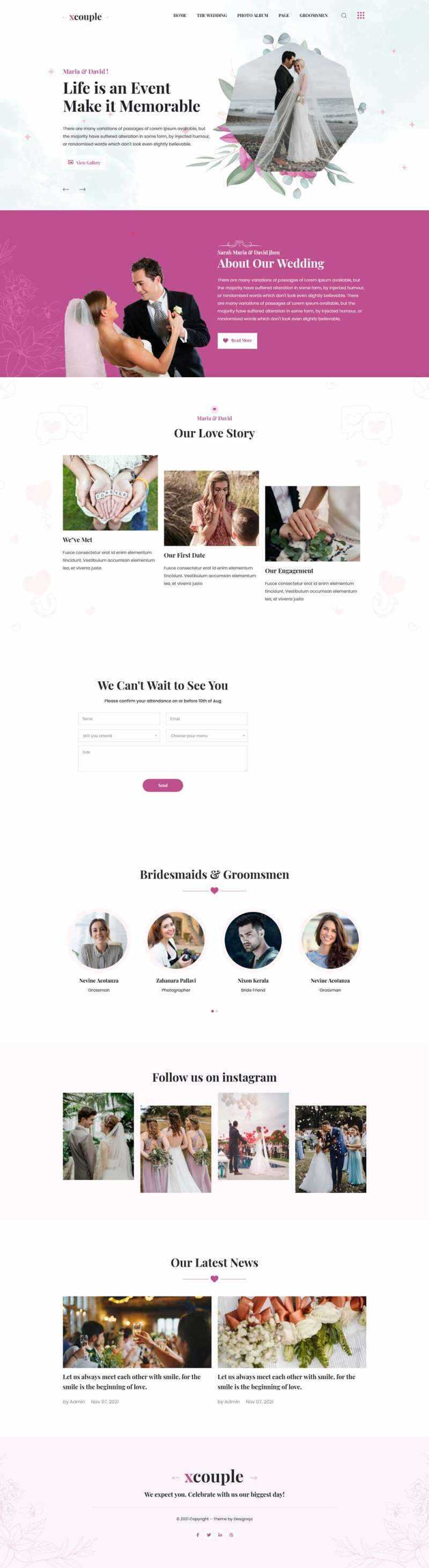 婚礼图片相册展示HTML模板 - 小辰精品|源码站™