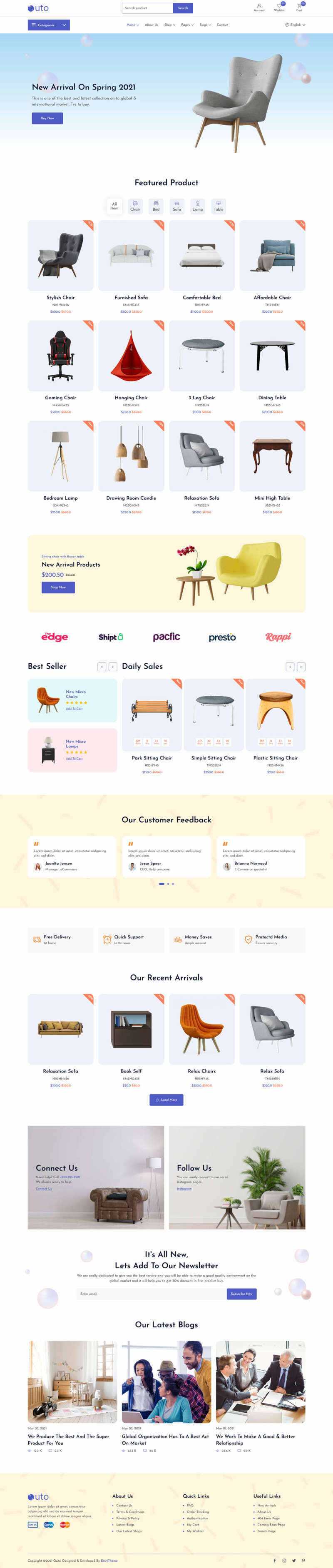 响应式的家具店铺HTML模板 - 小辰精品|源码站™