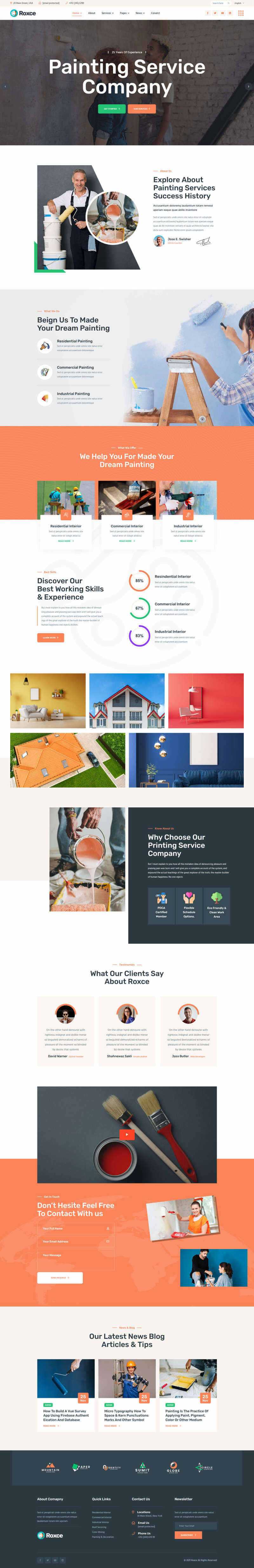 Bootstrap5响应式涂料油漆厂家网站html模板 - 小辰精品|源码站™