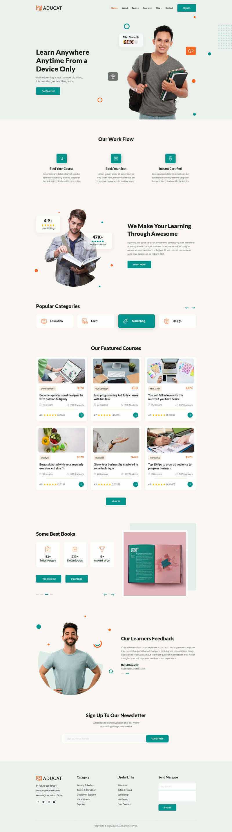 Bootstrap5响应式在线课程教育网页模板 - 小辰精品|源码站™