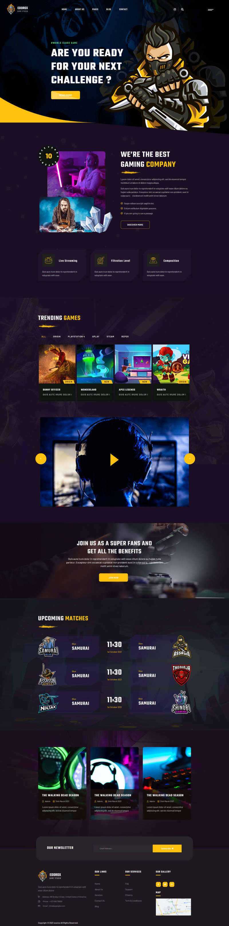 电子竞技游戏行业html5网站模板 - 小辰精品|源码站™