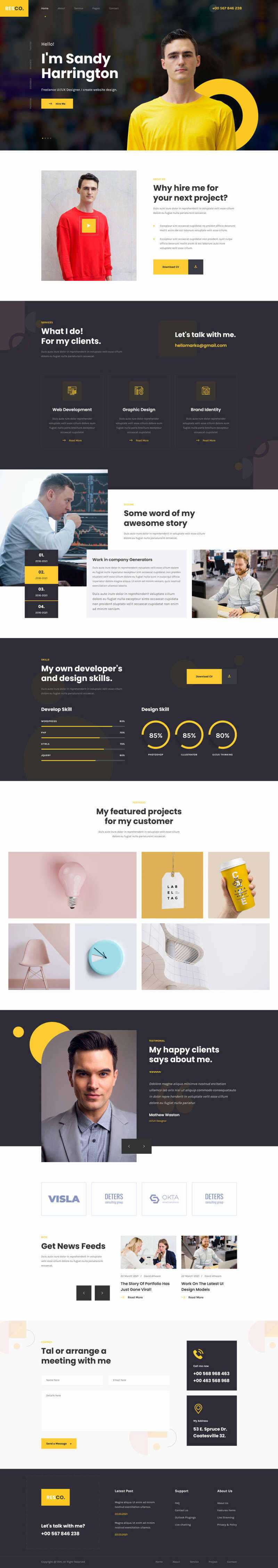 响应式个人简历介绍html5模板 - 小辰精品|源码站™