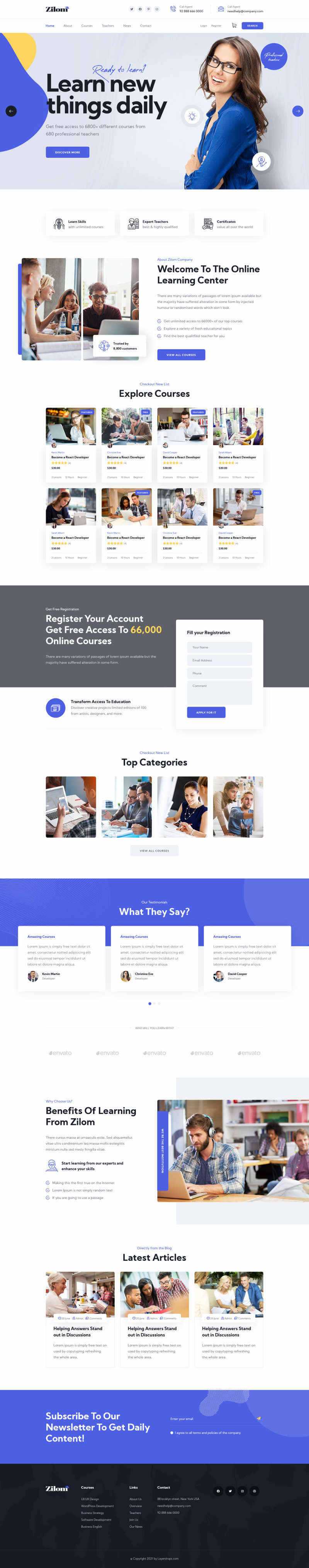 bootstrap在线教育学习官网HTML模板 - 小辰精品|源码站™