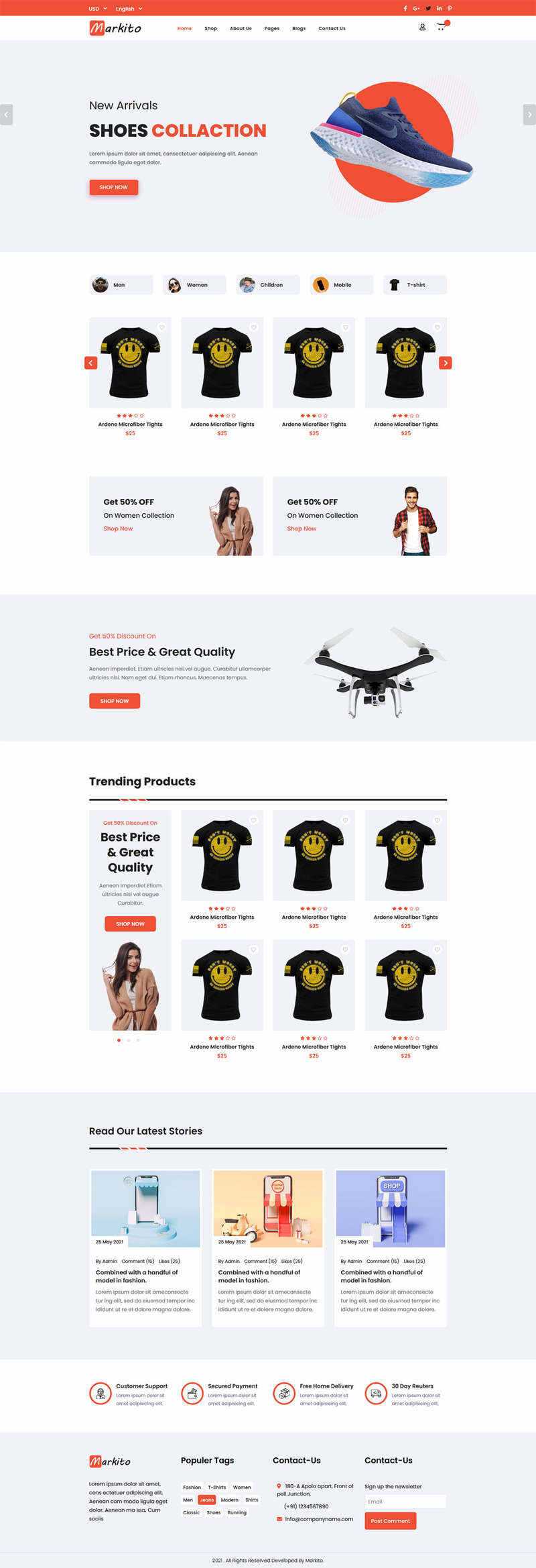 响应式多用途的生活类电商HTML模板 - 小辰精品|源码站™