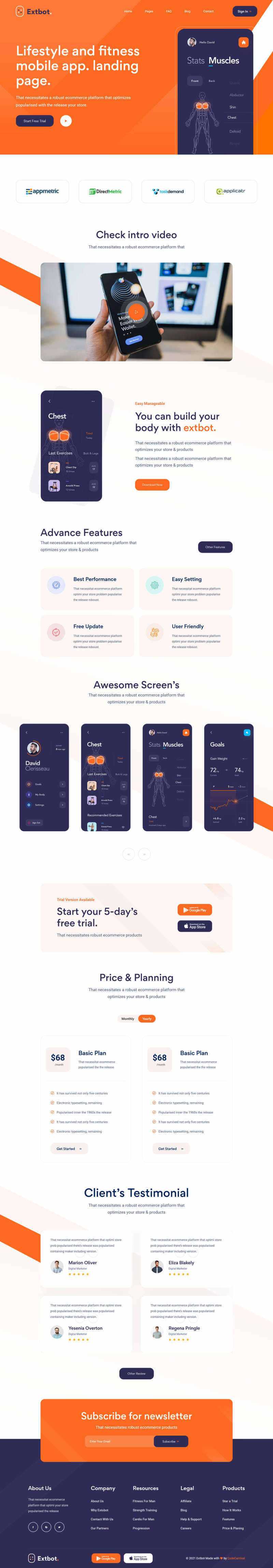 响应式健身运动app官网展示html模板 - 小辰精品|源码站™