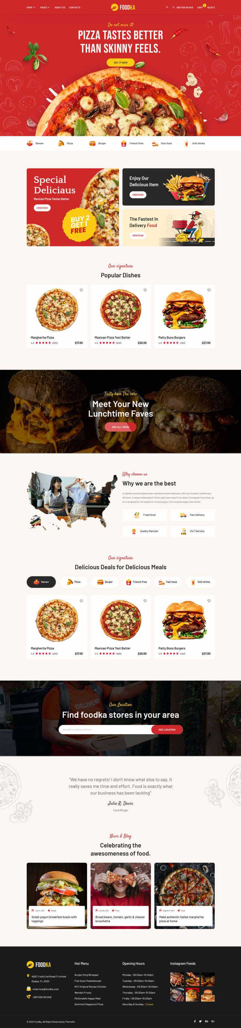 bootstrap响应式披萨店铺外卖配送HTML模板 - 小辰精品|源码站™