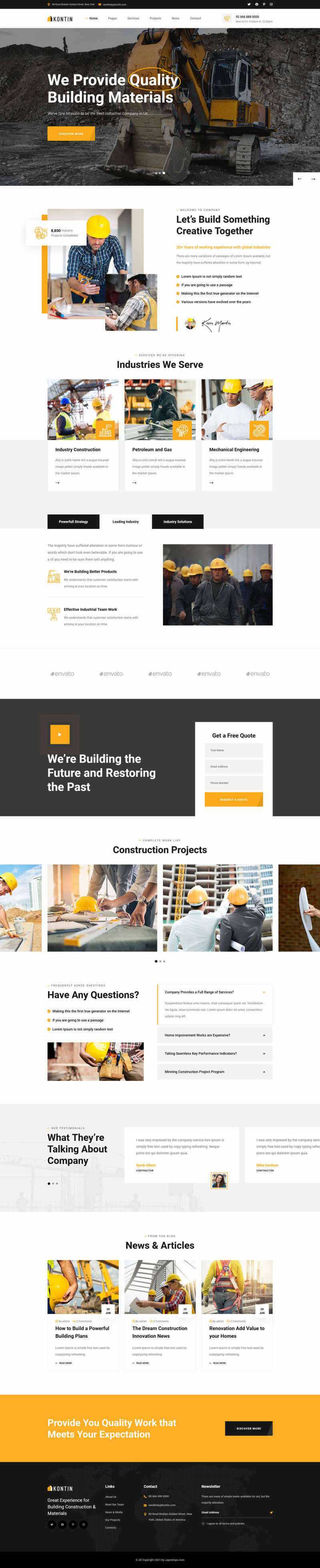 响应式工业、工厂和建筑业务公司网站html模板 - 小辰精品|源码站™