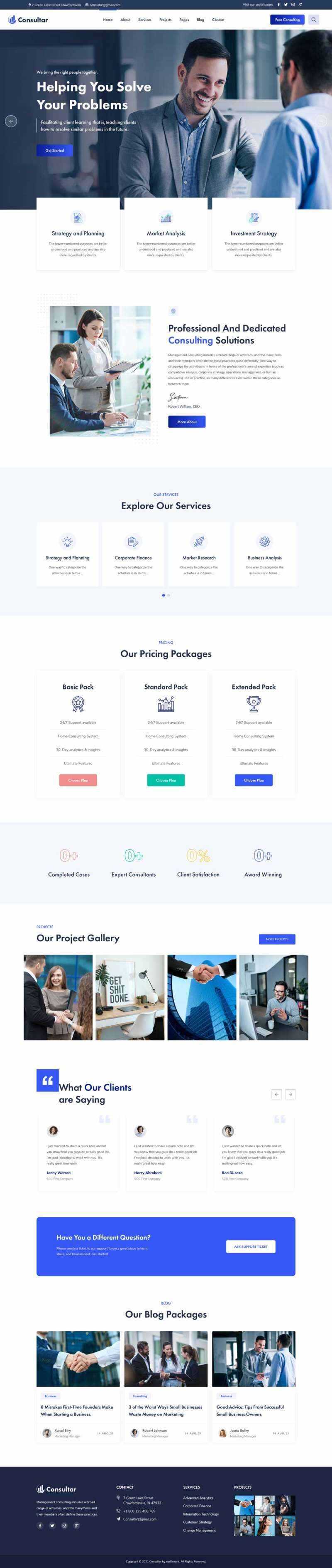 响应式商业咨询解决方案HTML5网站模板 - 小辰精品|源码站™