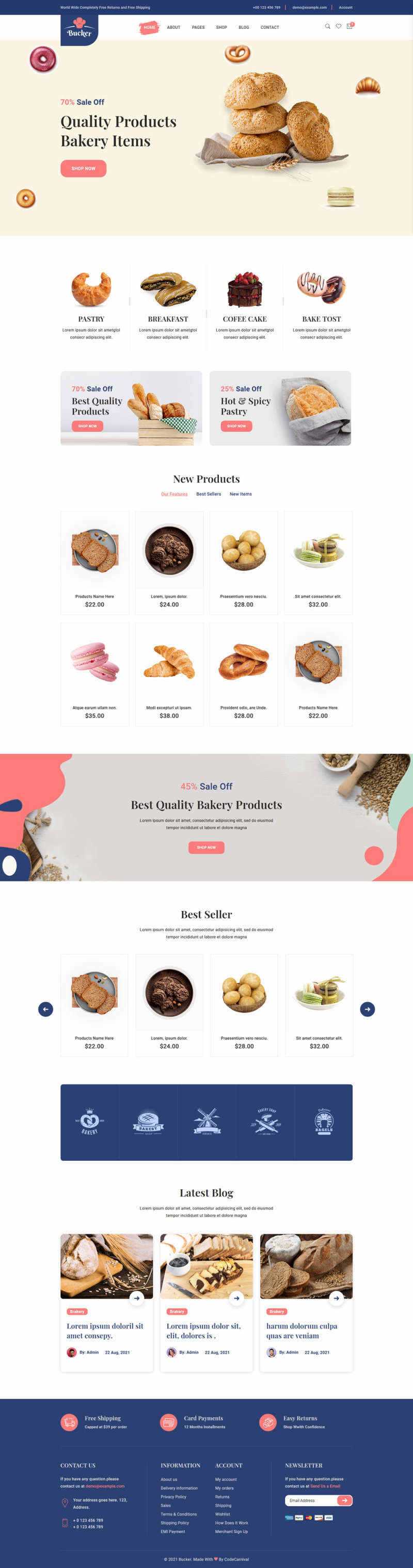Bootstrap5甜品面包店铺HTML电商模板 - 小辰精品|源码站™