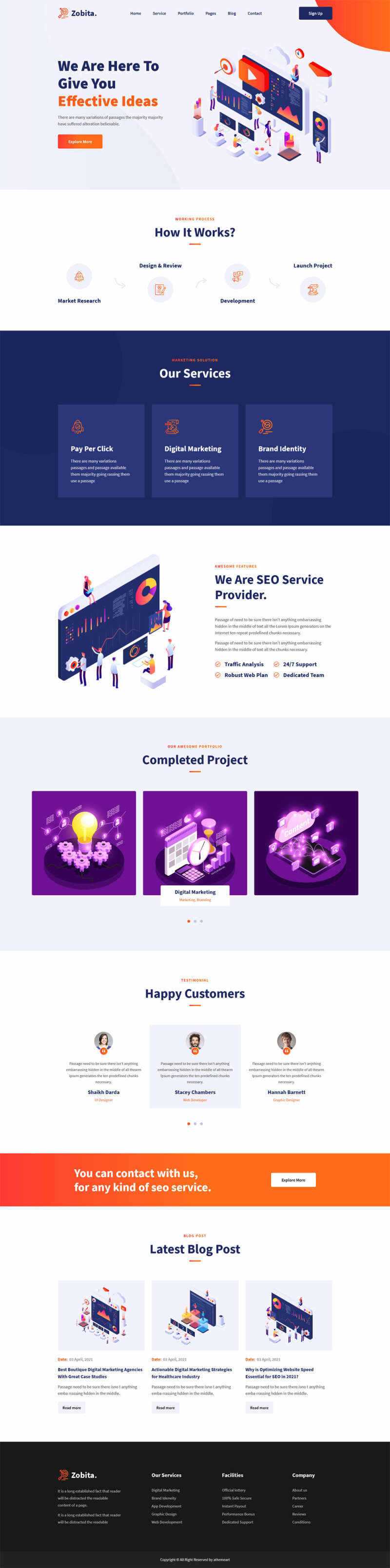 响应式数字营销网络公司HTML模板 - 小辰精品|源码站™