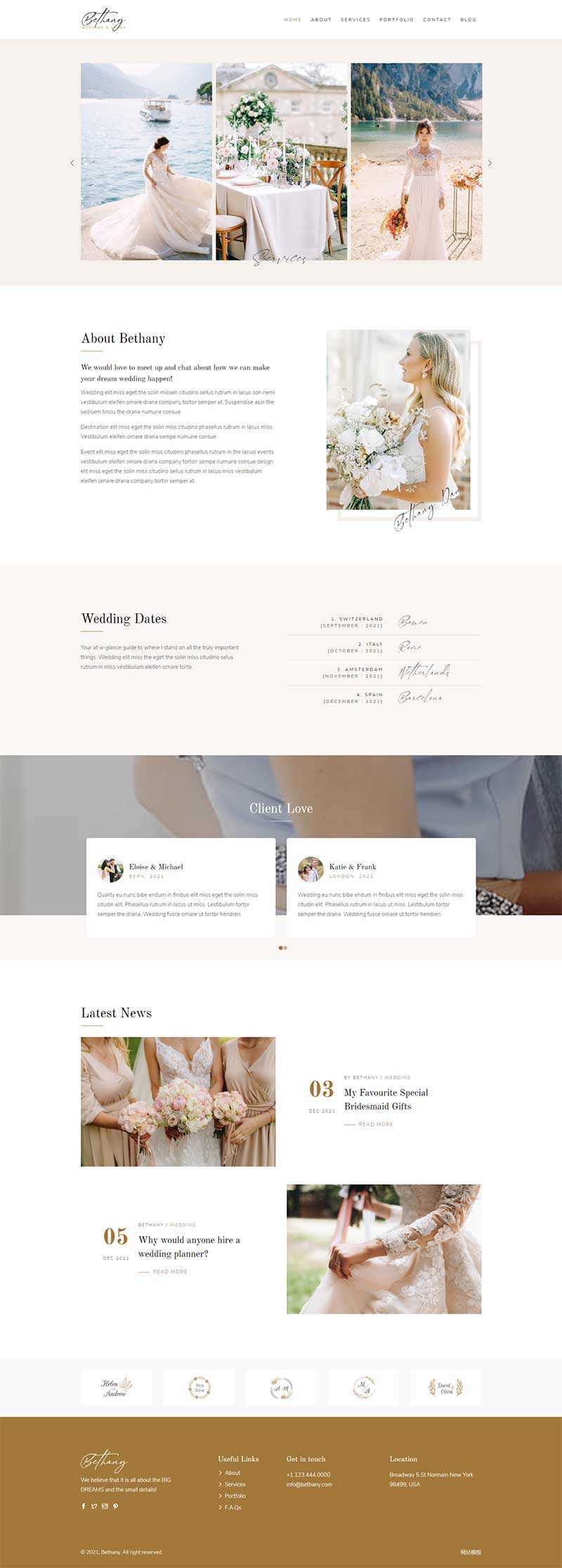 bootstrap响应式婚礼活动策划公司网页模板 - 小辰精品|源码站™