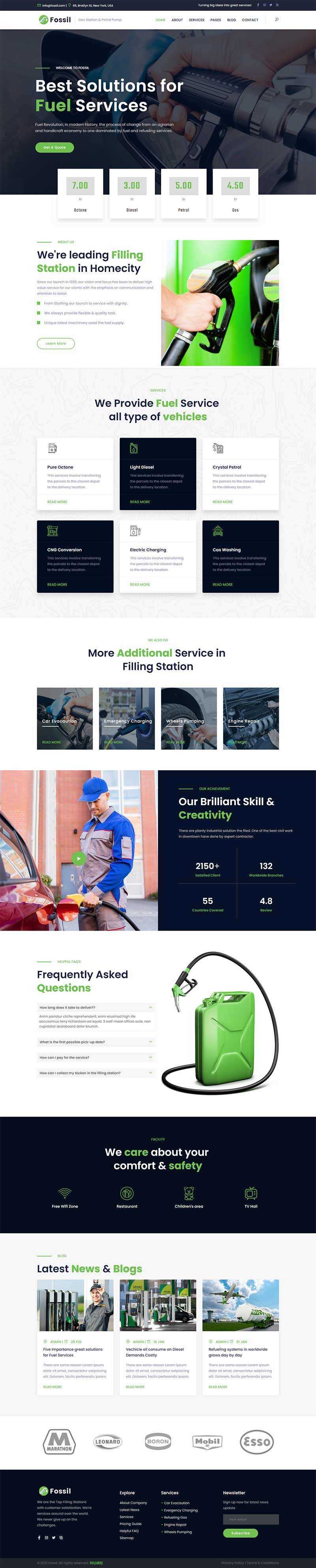 Bootstrap响应式加油燃料环保企业官网HTML模板 - 小辰精品|源码站™