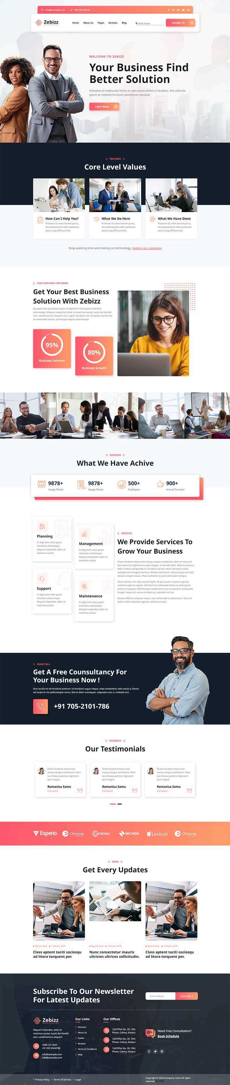企业商务咨询服务公司网站html模板 - 小辰精品|源码站™