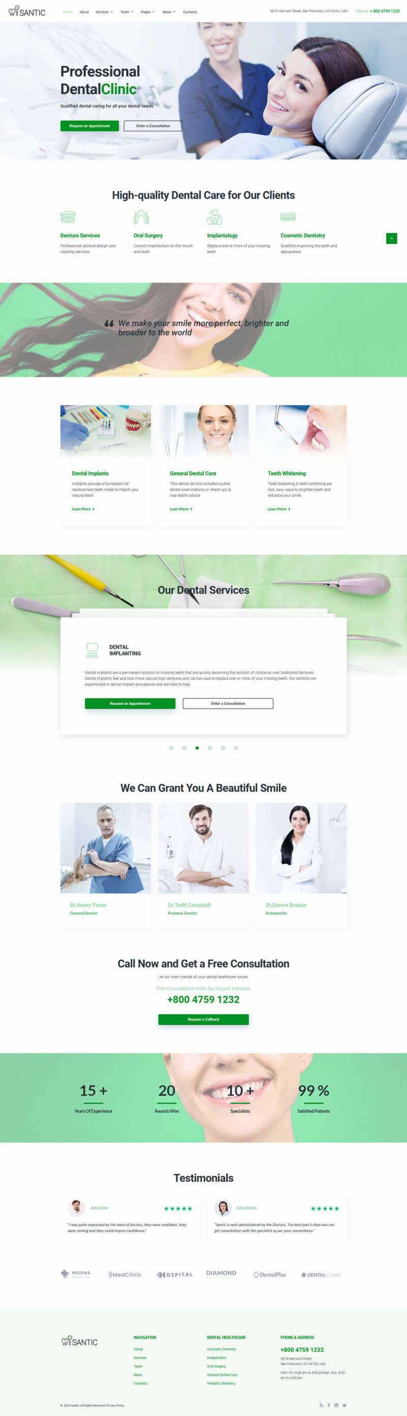 bootstrap牙科整形医院官网HTML5模板 - 小辰精品|源码站™