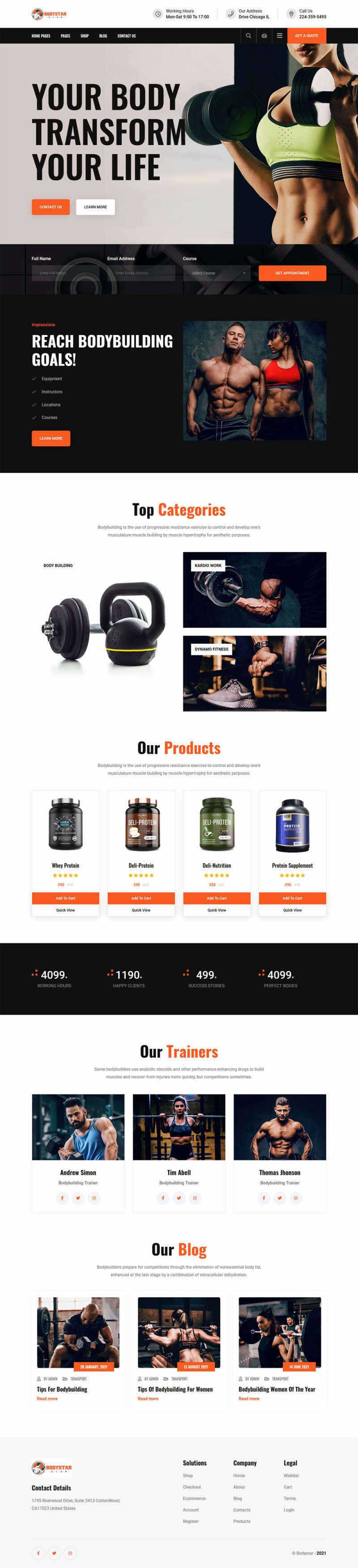 bootstrap响应式健身房设备公司官网html模板 - 小辰精品|源码站™