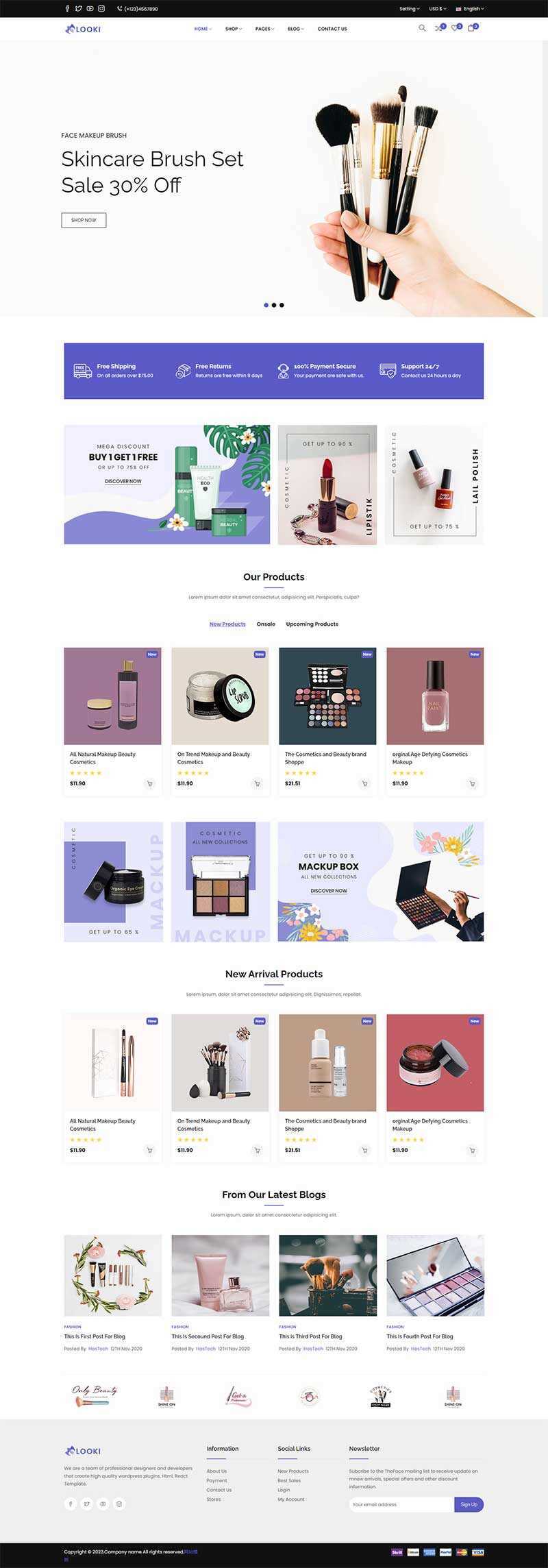 Bootstrap5美容化妆品电子商务html模板 - 小辰精品|源码站™