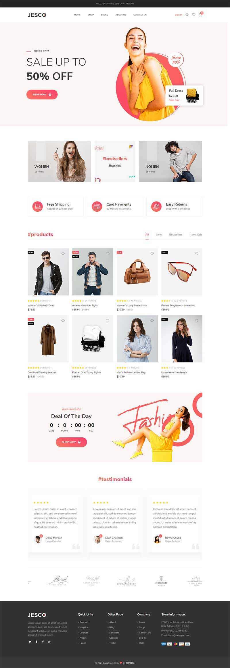 响应式时尚服装配饰商城HTML模板 - 小辰精品|源码站™