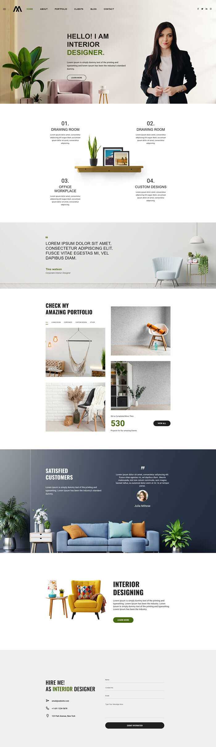 室内设计师个人作品简历html5模板 - 小辰精品|源码站™