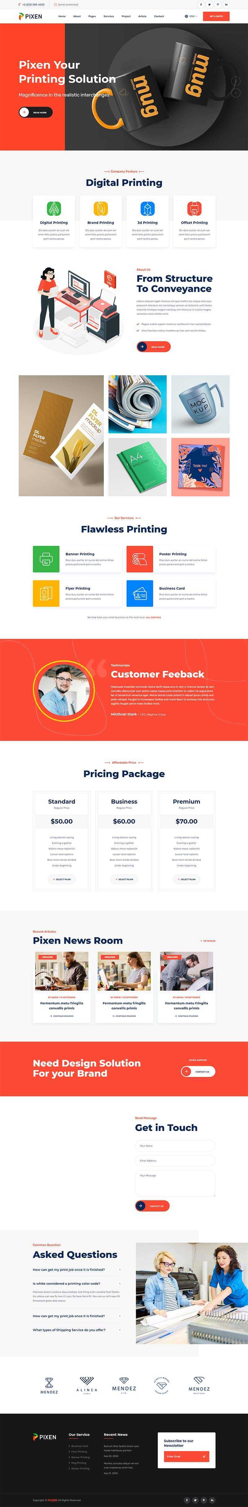 bootstrap响应式平面广告印刷设计公司HTML5模板 - 小辰精品|源码站™