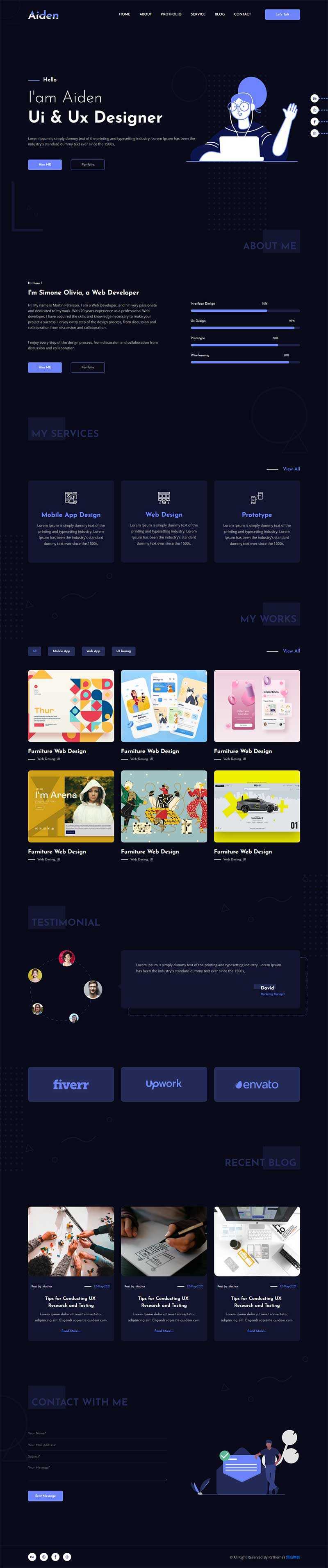 创意的个人作品主题html模板 - 小辰精品|源码站™