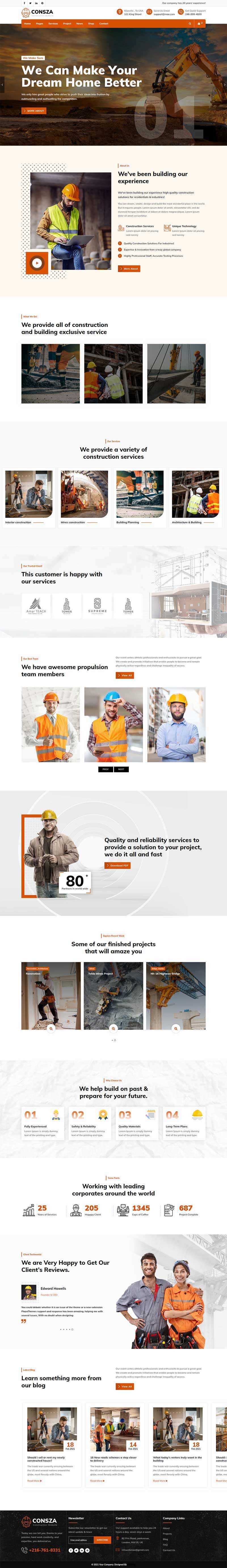响应式房地产建筑工程企业网站HTML5模板 - 小辰精品|源码站™