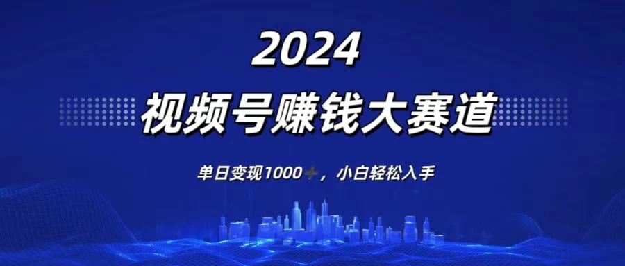 2024视频号赚钱大赛道，单日变现1000+，小白轻松入手 - 小辰精品|源码站™