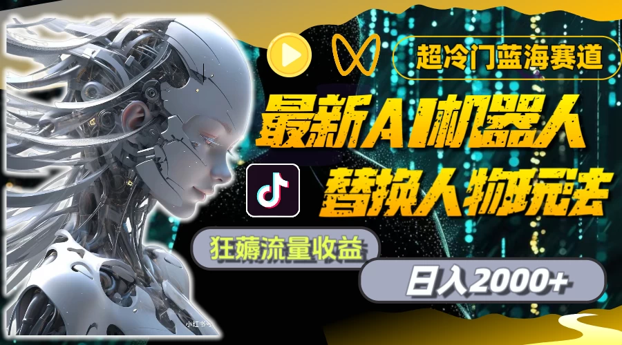 最新AI机器人替换人物玩法，超冷门蓝海赛道，日入2000+，狂薅流量收益 - 小辰精品|源码站™