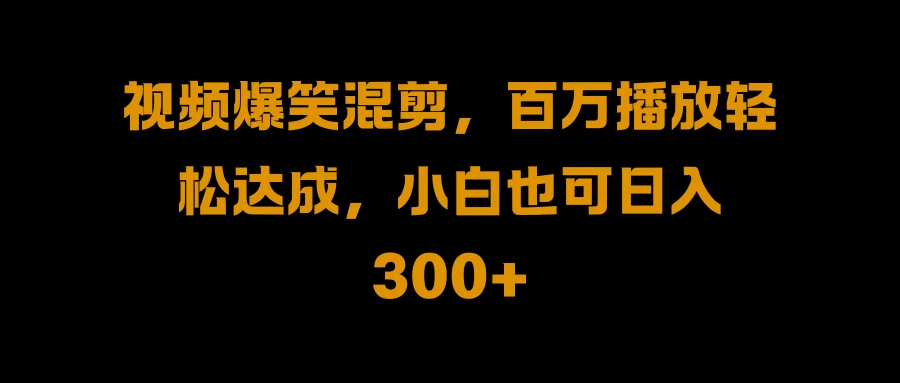 视频号零门槛！爆火视频搬运后二次剪辑，轻松达成日入 1000+ - 小辰精品|源码站™