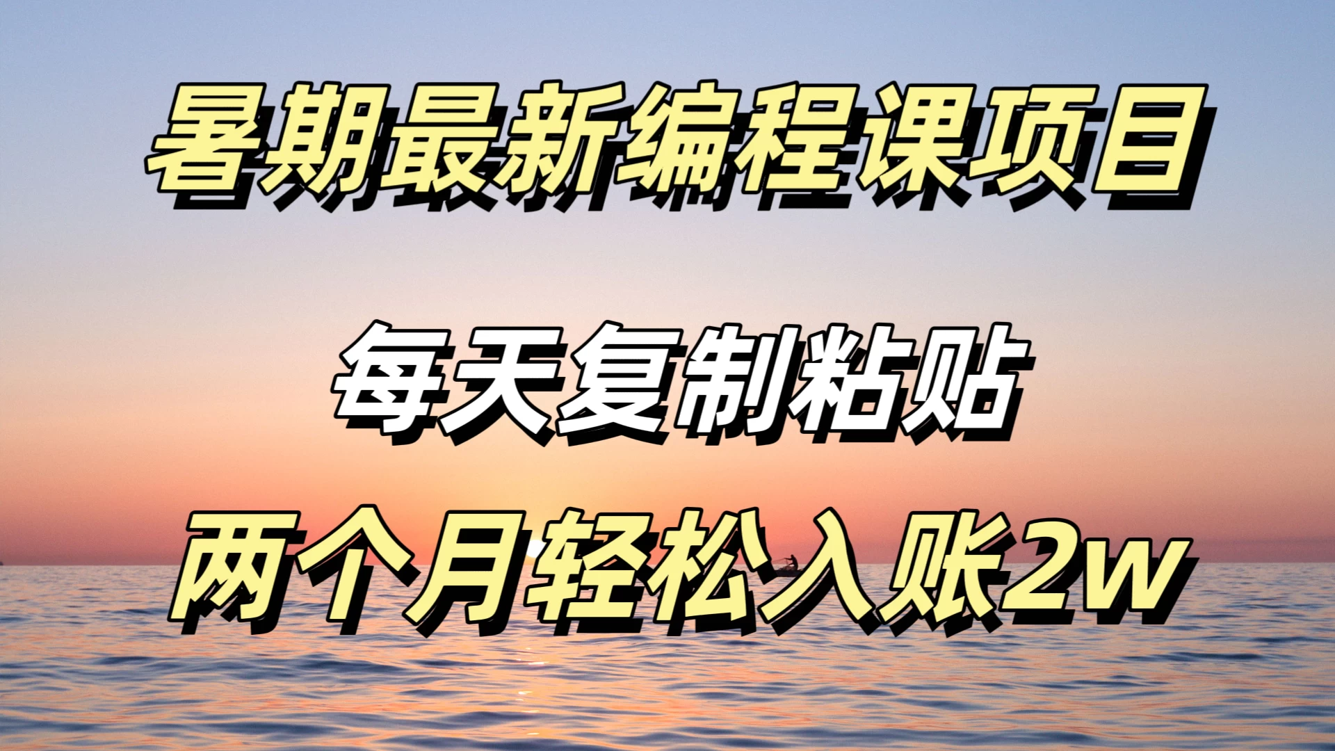 暑期最新编程课项目，简单易上手，只需复制粘贴，2w轻松到手 - 小辰精品|源码站™