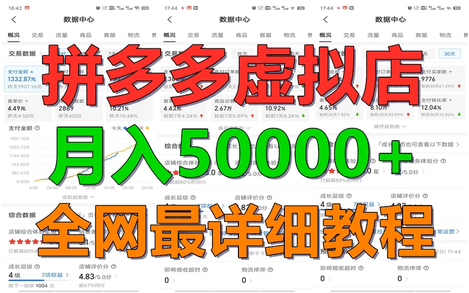 拼多多虚拟电商月入50000+你干你也行，暴利稳定长久，副业首选 - 小辰精品|源码站™