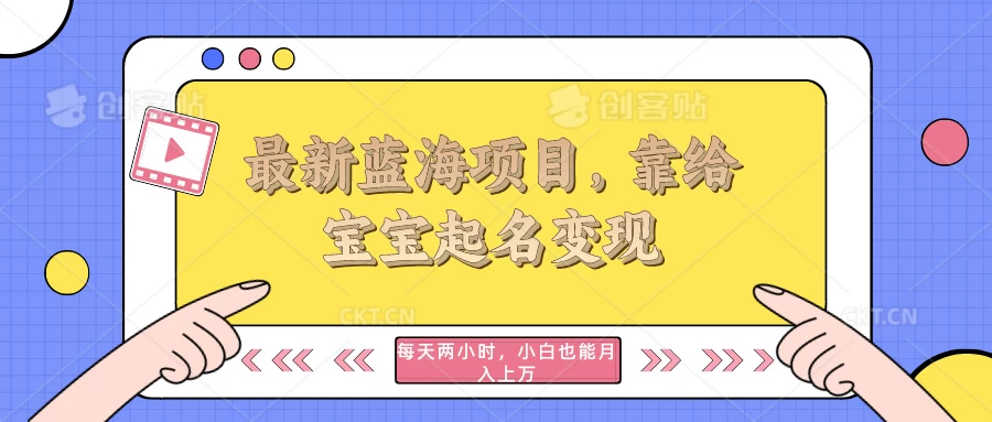 最新蓝海项目，靠给宝宝起名变现，每天两小时，小白也能轻松月入过万 - 小辰精品|源码站™