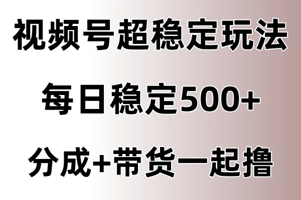 视频号超稳定赛道，长久不衰，单日稳定500+ - 小辰精品|源码站™