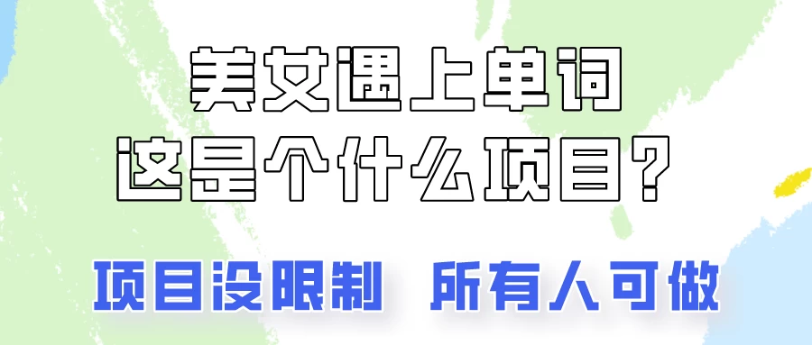 2024美女号单词暴力玩法，上手非常简单，轻松日收入500+ - 小辰精品|源码站™