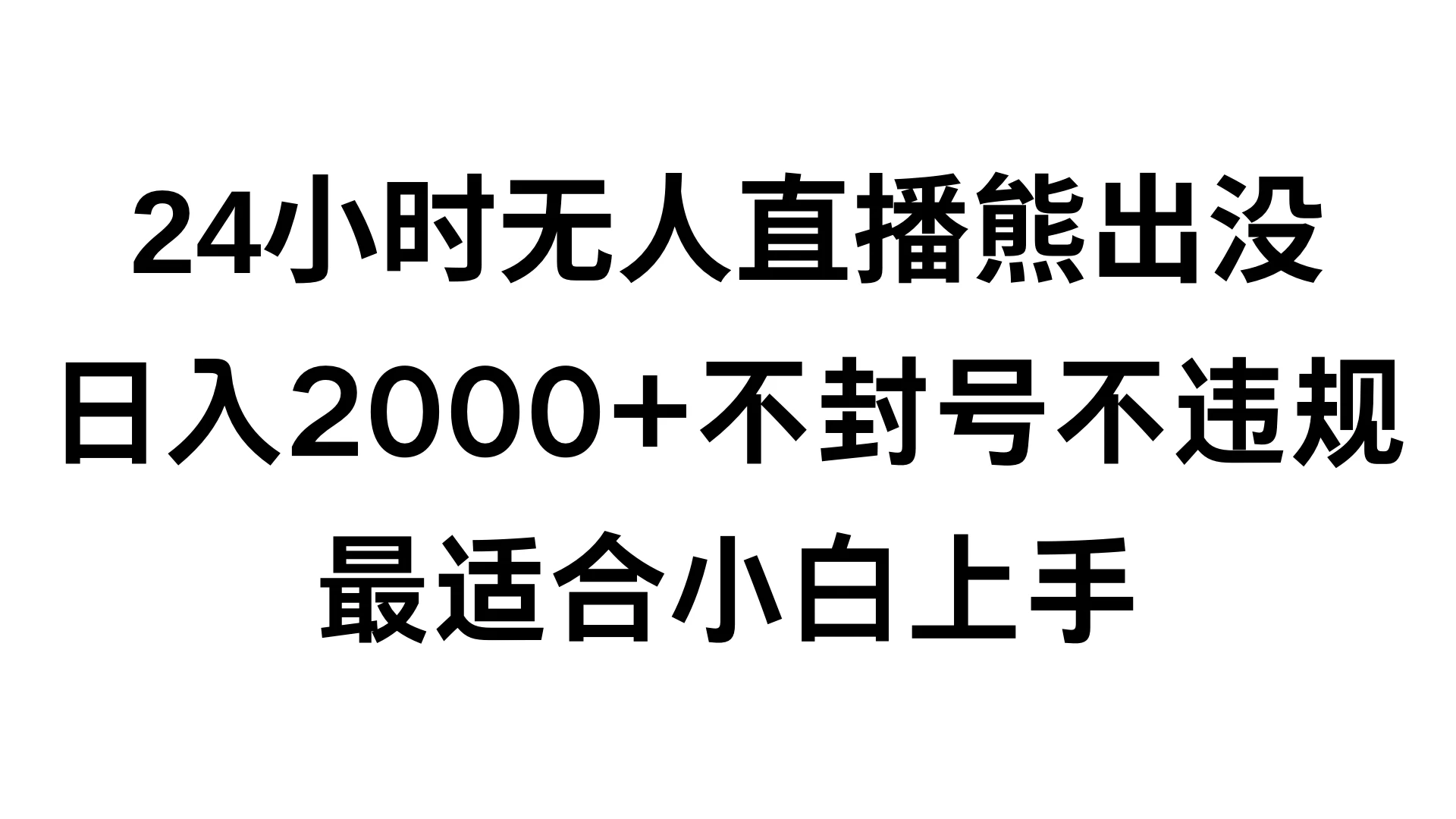 快手24小时无人直播熊出没，不封直播间，不违规，日入2000+，最适合小白上手，保姆式教学 - 小辰精品|源码站™