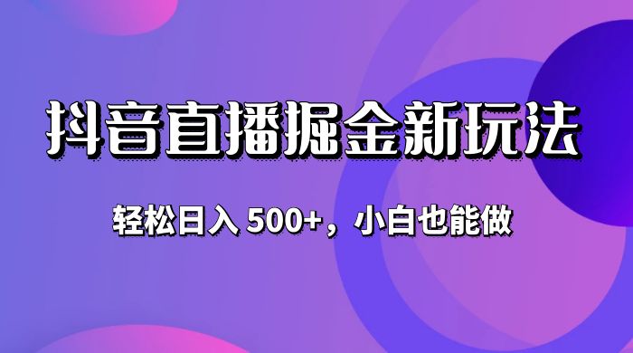 抖音无人直播掘金新玩法，轻松日入 500+，小白也能做 - 小辰精品|源码站™