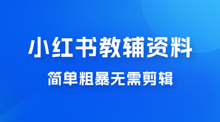 小红书教辅资料掘金，热门蓝海项目，简单粗暴无需剪辑，新手小白也能月入 1W+ - 小辰精品|源码站™