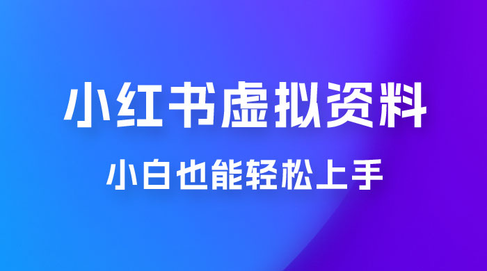 小红书虚拟资料掘金，日入 300+ 小白也能轻松上手的蓝海项目 - 小辰精品|源码站™