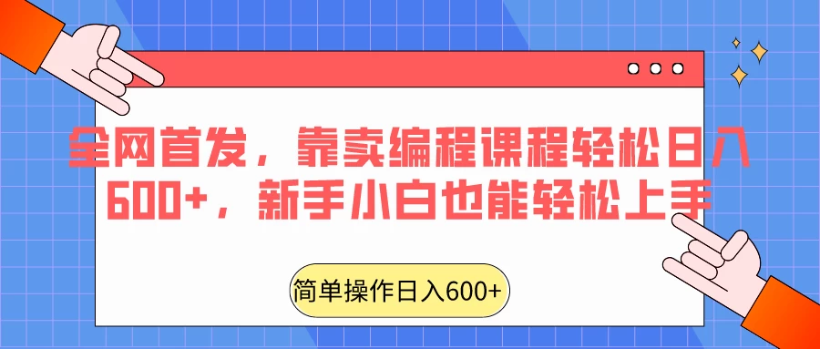 全网首发，靠卖编程课程轻松日入600+，新手小白也能轻松上手 - 小辰精品|源码站™