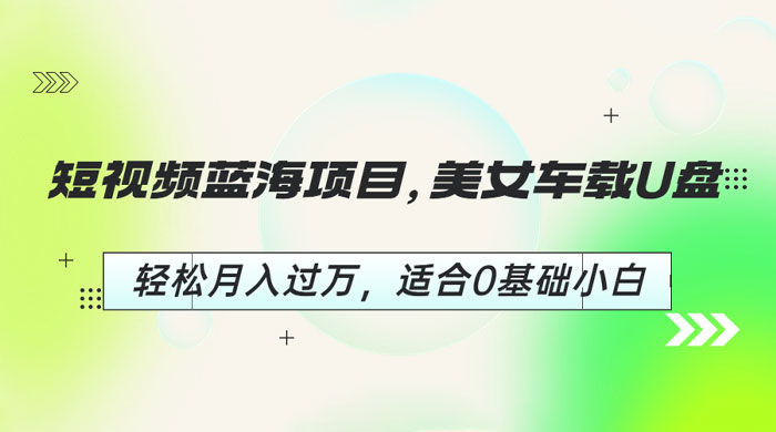 短视频蓝海项目：美女车载 U 盘，适合 0 基础小白 - 小辰精品|源码站™