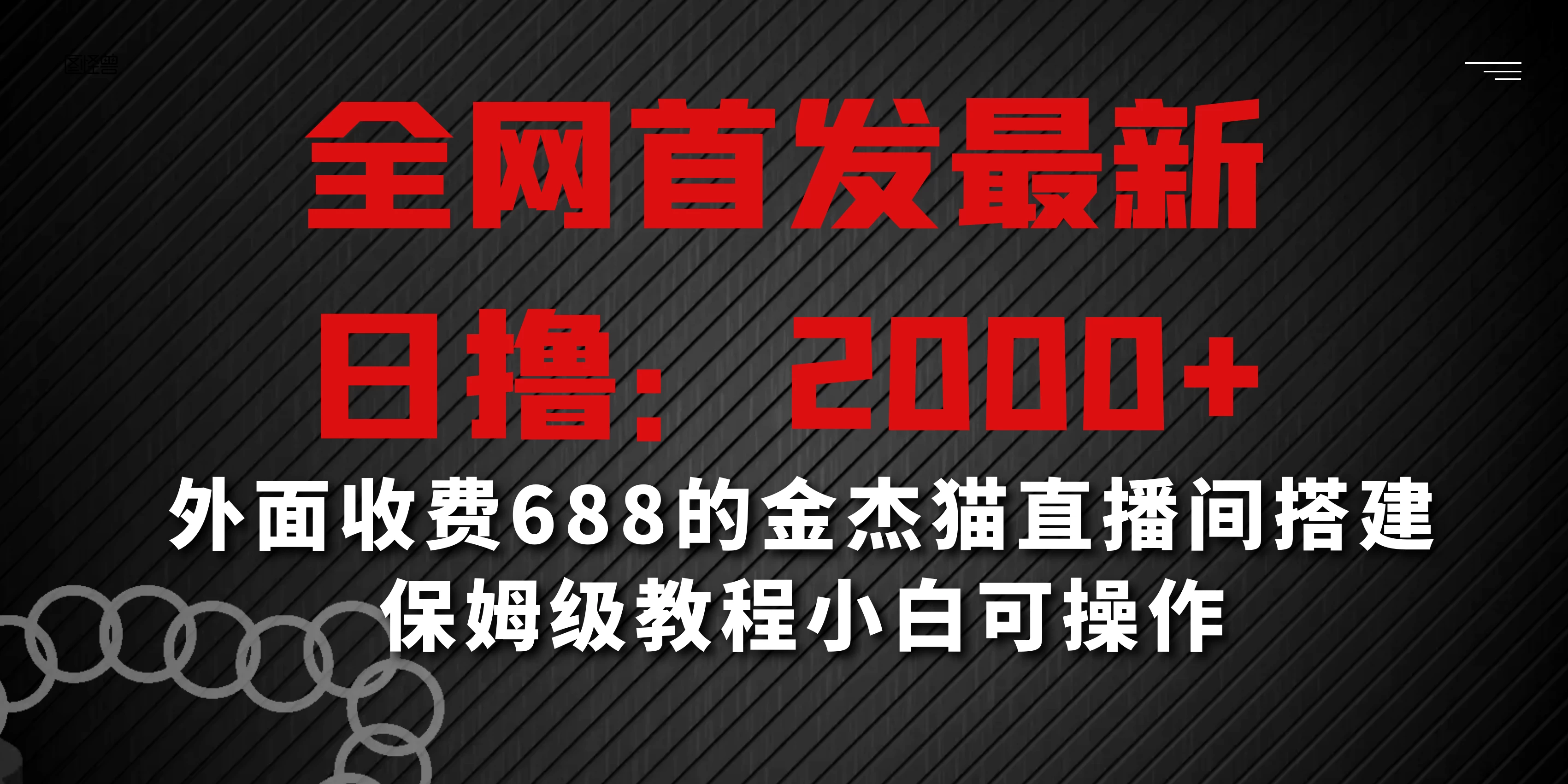 全网首发最新，日撸2000+，外面收费688的金杰猫直播间搭建，保姆级教程小白可操作 - 小辰精品|源码站™