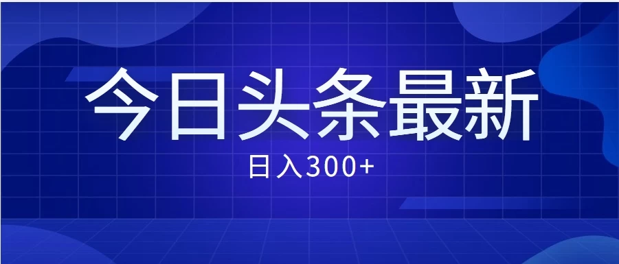价值999的最新头条玩法，每天收入300+ - 小辰精品|源码站™