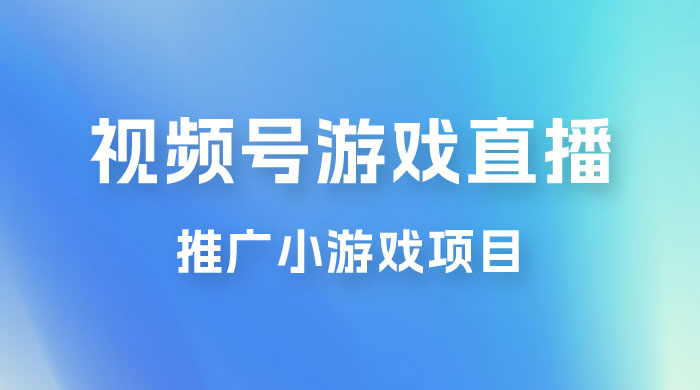 视频号游戏直播推广，用小号点进去下载就能日入 800+ 的蓝海项目 - 小辰精品|源码站™