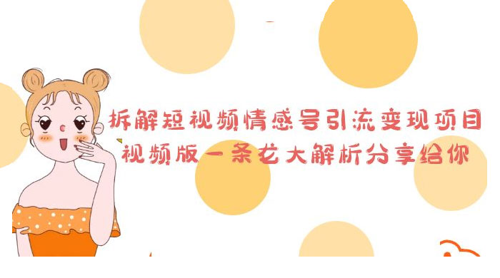 拆解短视频情感号引流变现项目：视频版一条龙大解析分享给你 - 小辰精品|源码站™
